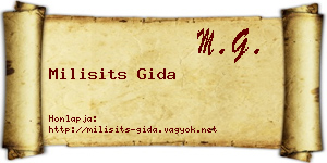 Milisits Gida névjegykártya